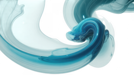Ai generated image of abstract white wavy lines with a subtle shimmer, isolated on transparent background, representing movement and elegance