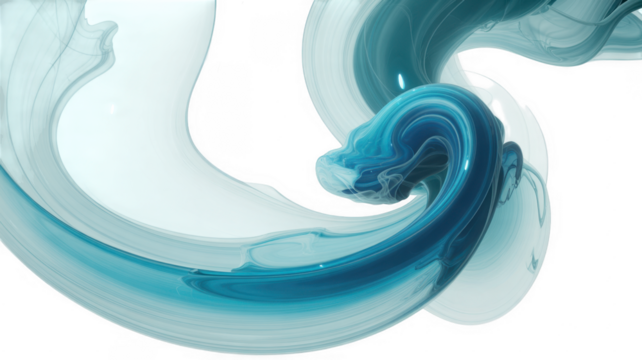 Ai generated image of abstract white wavy lines with a subtle shimmer, isolated on transparent background, representing movement and elegance