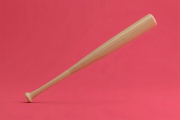 Wooden bat, pink background, studio shot, sports
