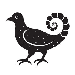 Stylized Turkey Black and white illustration