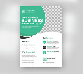 Green Corporate Business Flyer Template Creative Marketing Brochure Design for Startup or Agency
