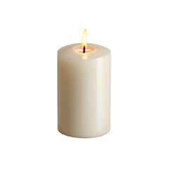A single lit candle a symbol of hope and tranquility isolated on a transparent background