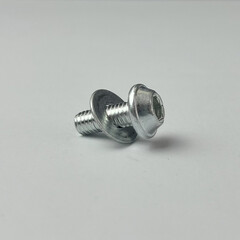Metal bolt with washer for mechanical parts