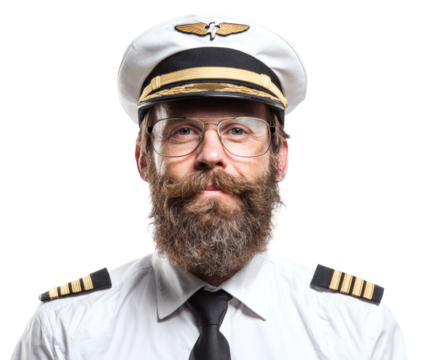 Experienced pilot with a confident expression