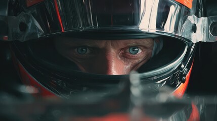 f1 pilot in the heart of his racing machine the drivers focused gaze and the sleek lines of the f1 car merge to convey the intensity and precision of formula 1 racing
