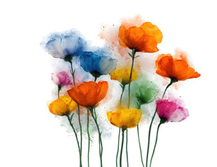 Naklejka premium Watercolor-style floral bouquet