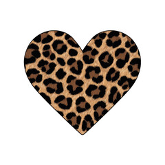 A heart-shaped design featuring a leopard print pattern
