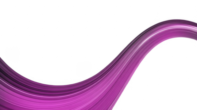 Ai generated image of vibrant green abstract light streak curving in a smooth loop, isolated on transparent background