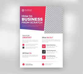 Obraz premium Business Marketing Flyer Template Corporate Promotion, Startup Branding & Clean A4 Design 