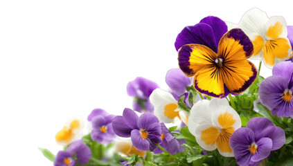 Vibrant pansies in a bouquet