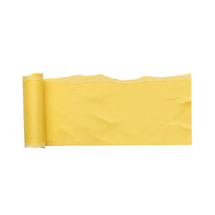 Yellow Paper Banner Rolled Edge Ripped Paper Border Advertisement Design Element Texture on transparent background