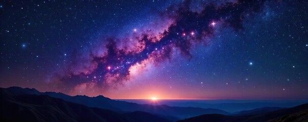 Majestic night sky ablaze with the brilliance of a constellation, stars twinkling in cosmic splendor, a breathtaking celestial panorama ,  dark,  constellation