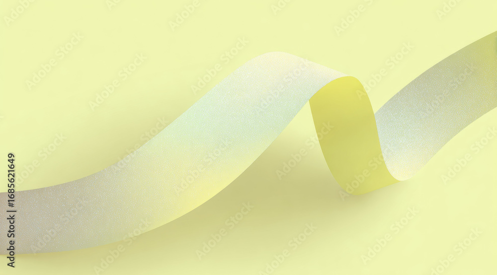 Aufkleber pastel yellow gradient translucent ribbon soft curve minimal background abstract smooth texture gent