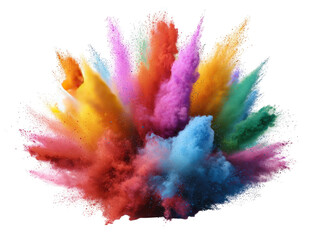 Colorful powder explosion on black background