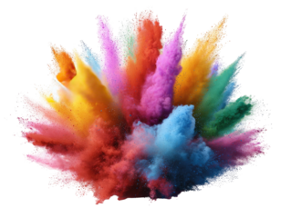 Colorful powder explosion on black background