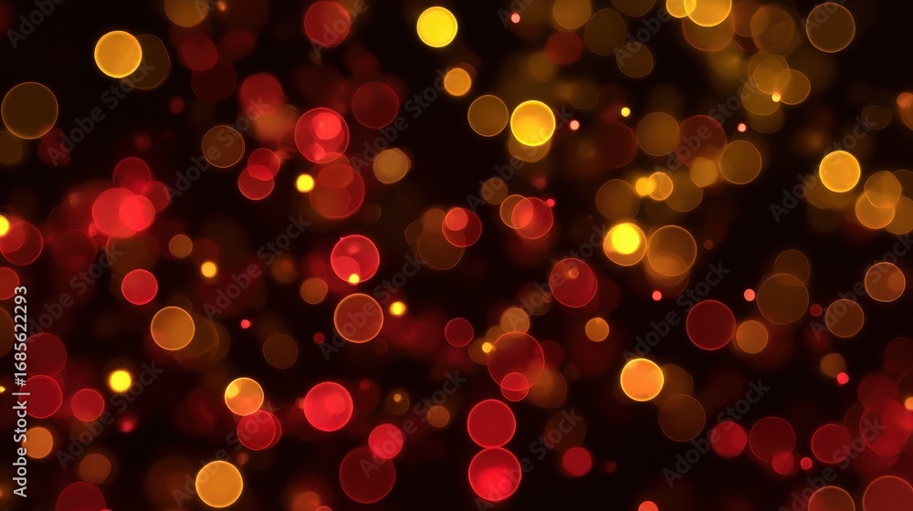Aufkleber abstract bokeh lights in red and yellow creating a dreamy festive atmosphere