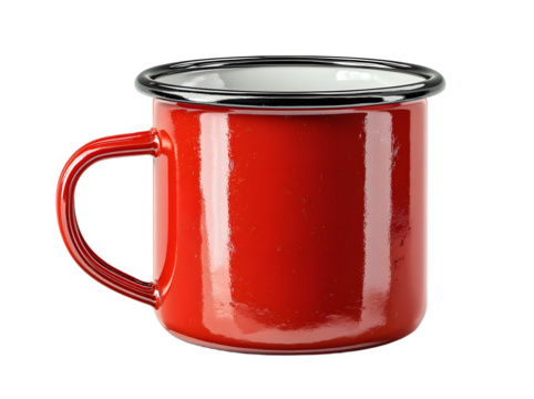 PNG Stainless enamel mug mockup coffee drink cup.