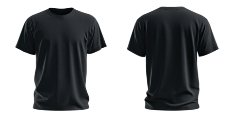 Dark gray t-shirt, front and back view