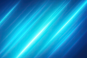 Fototapeta premium Abstract Background of Vibrant Blue and Cyan Glowing Diagonal Light Streaks, Energetic Digital Motion Blur, Modern Futuristic Technology Design Element, Bright Neon Lines for Dynamic Web Banners, Pres