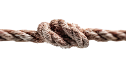 Close-up of a knot in a thick rope
