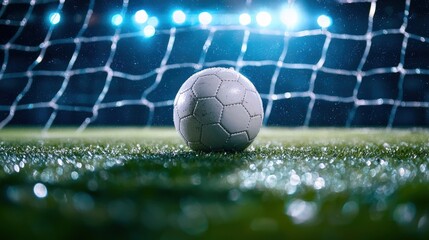 Goal Player striking the ball into the net from a free kick, securing a crucial goal for the team.