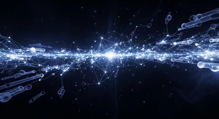 "Abstract AI Network with Silhouettes Representing Global Collaboration"