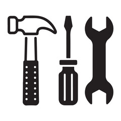 Wrench and repair tool silhouettes