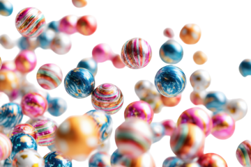Abstract digital artwork of colorful spheres
