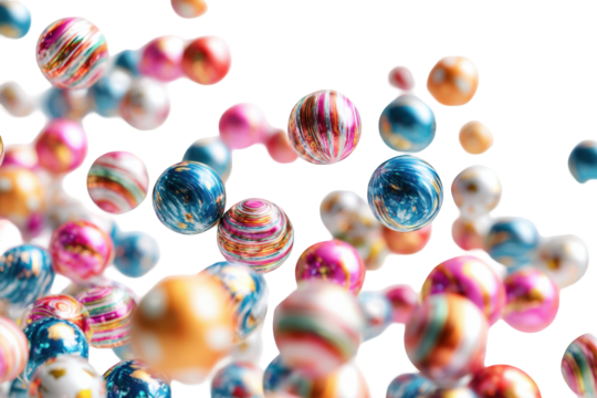 Abstract digital artwork of colorful spheres