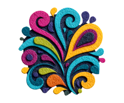 retro groovy funky flat sticker decoration