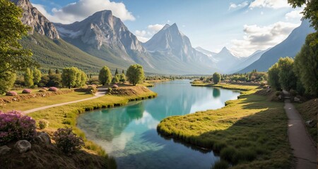 Fototapeta premium Surreal dreamlike fantasy landscape scene 28