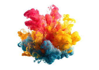 Colorful ink explosion in vibrant hues