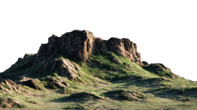 Mountain range, green grassy slope