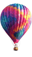 Naklejka premium Vibrant hot air balloon against black