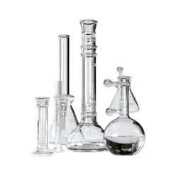 Clear glass laboratory equipment