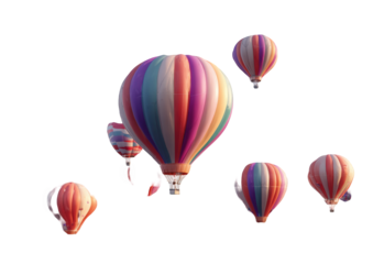 Colorful hot air balloons against a black background (3)