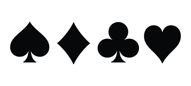 Playing Card Suits On White Background illustration