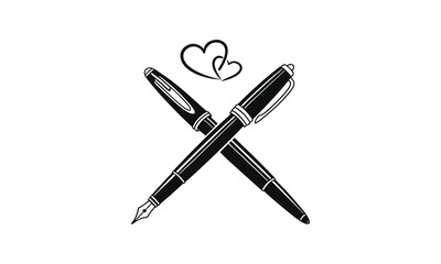 Pen and Heart Silhouette