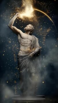 Prometheus light carrier: heroic bringer, blazing torch, mythic tale, divine element, sacred energy, radiant flame, ancient myth, celestial heat, glowing strength, eternal power, symbolic spark,