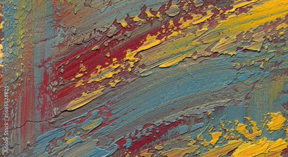 Poster textured palette: an array of colors in a rich and unique painting style