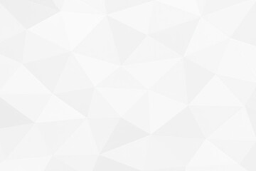 Fototapeta premium Crisp, minimalist white and light gray geometric polygonal low-poly abstract background texture, perfect for modern digital designs, clean presentations, sophisticated websites, and elegant branding w