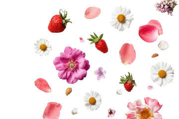 Delicate floral and fruit pattern