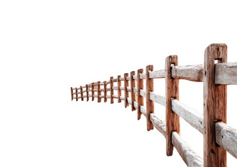 Naklejka premium Wooden fence stretching into the distance