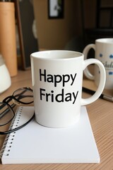 Happy Friday Mug on Desk