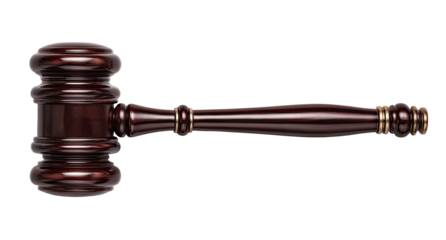 Dark wooden gavel, angled view (1)