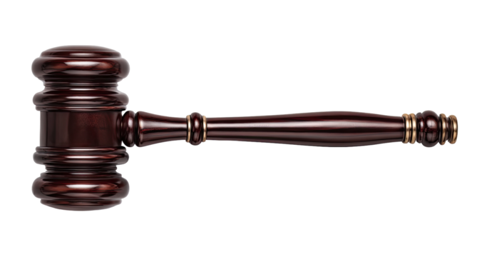 Dark wooden gavel, angled view (1)