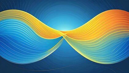 Abstract swirling ribbons in blue and orange