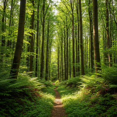Naklejka premium a path through a forest 