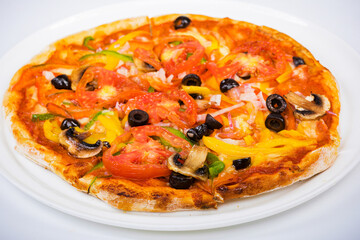 pizza with mushrooms