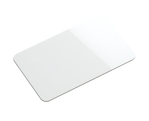 Isometric view of a blank rectangular device, possibly a tablet or phone.  The surface is smooth and white, with subtle shading suggesting depth.  Dark outlines define the edges and corners